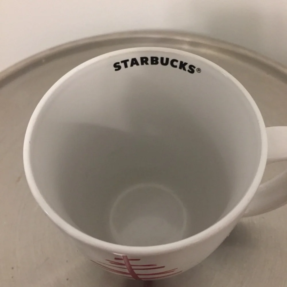 Starbucks 2012 Christmas Mug tree red white coffee tea kitchen
